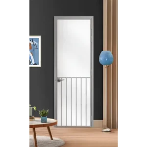 Стъклена врата L1 цвят Сив Мат