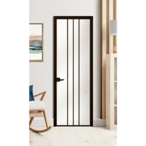 Стъклена врата L2 цвят Черен Мат