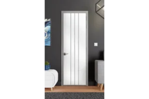 Стъклена врата L2 цвят Сив Мат