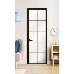 Стъклена врата L3 цвят Черен Мат
