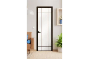 Стъклена врата L4 цвят Черен Мат