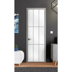 Стъклена врата L5 цвят Сив Мат