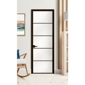 Стъклена врата L6 цвят Черен Мат