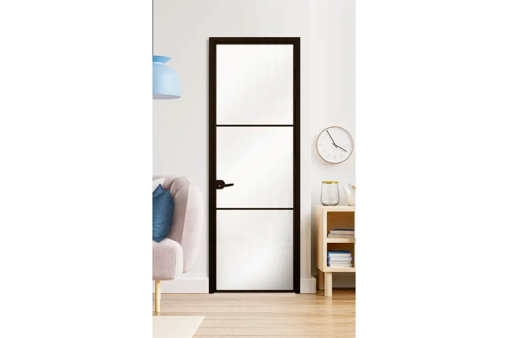 SСтъклена врата L7 цвят Черен Мат